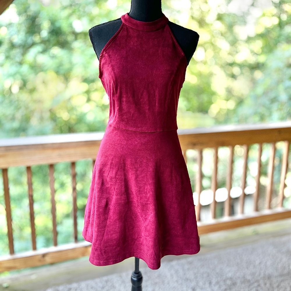 Altar’d State Maroon Red Velvet Dress Size Small